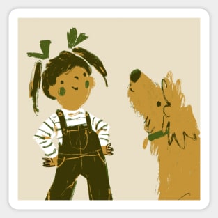A Girl & Her Dog Sticker